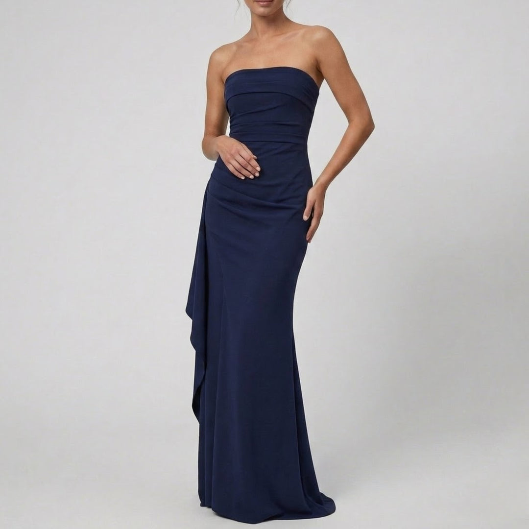 Women's Maxi Dress, Strapless Ruched Bodycon
