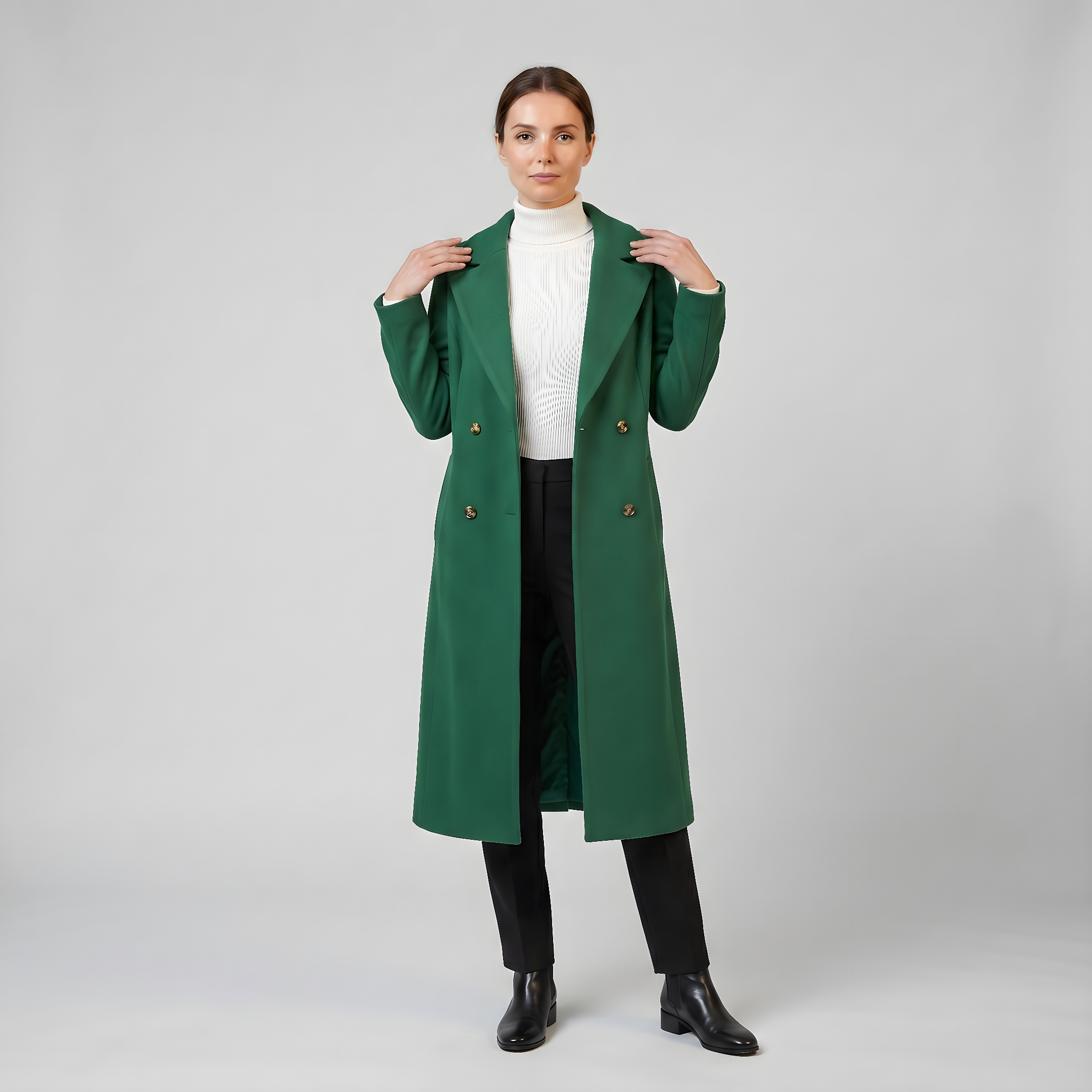 Women’s Tailored Double-Breasted Longline Coat | Celestiella