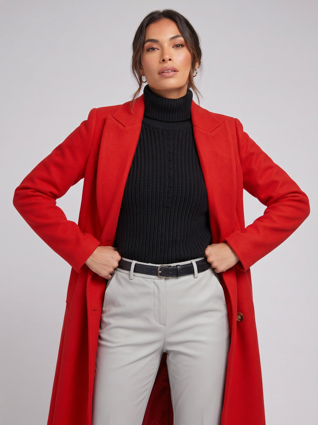 Women's Longline Coat – Tailored Double-Breasted