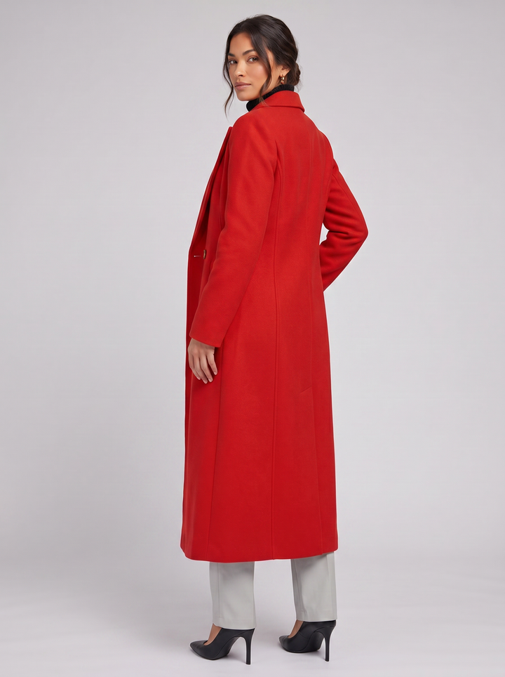 Women's Longline Coat – Tailored Double-Breasted