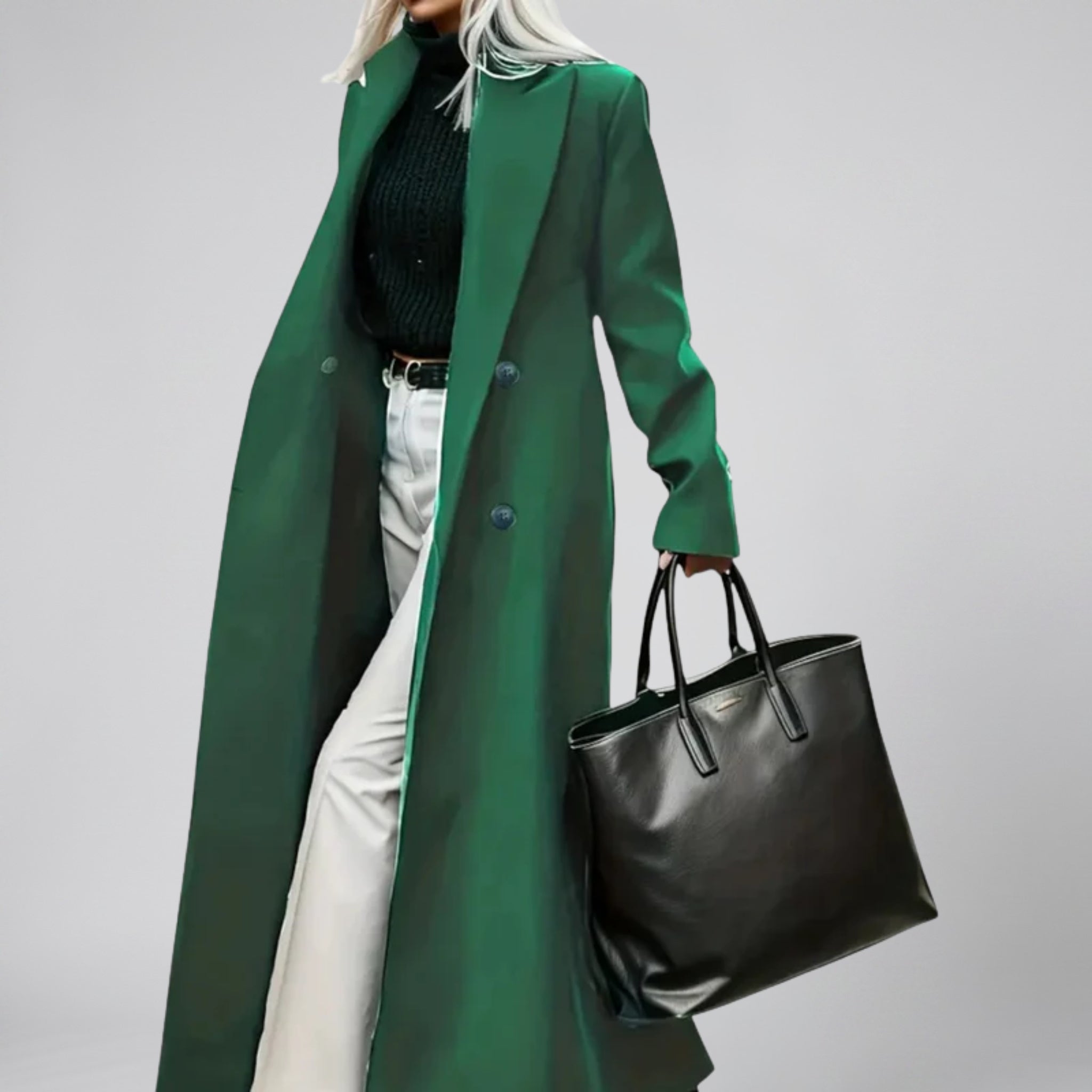 Women’s Tailored Double-Breasted Longline Coat | Celestiella