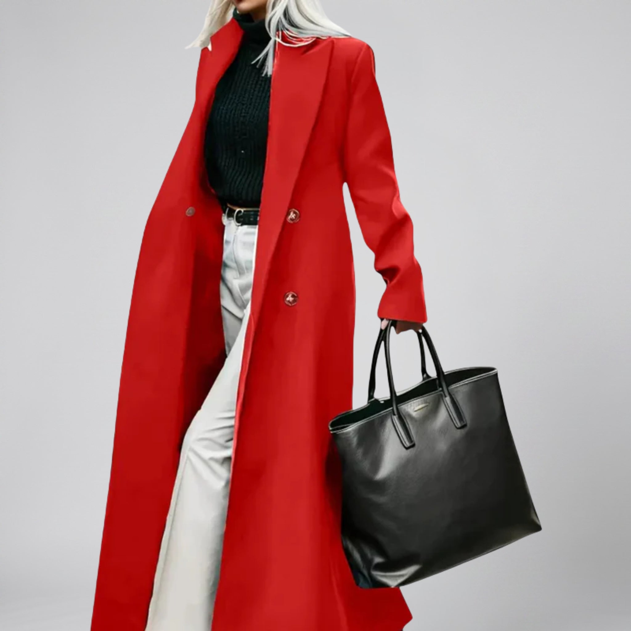 Women’s Tailored Double-Breasted Longline Coat | Celestiella