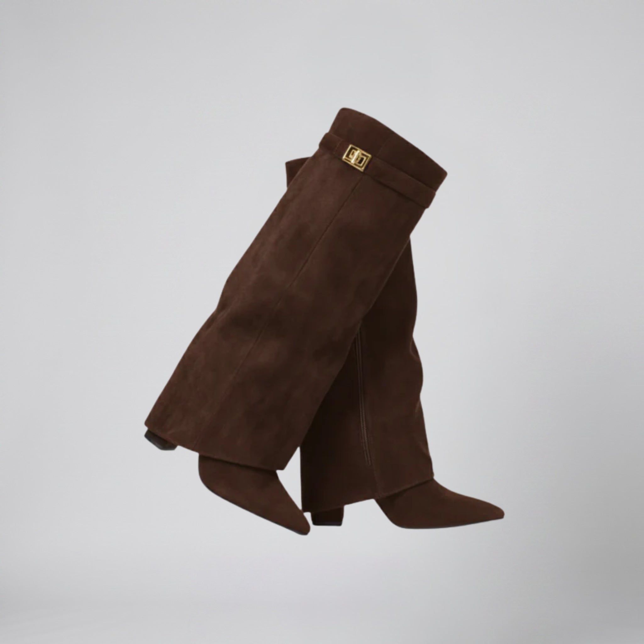 Women’s Suede Fold-Over Knee-High Boots | Celestiella