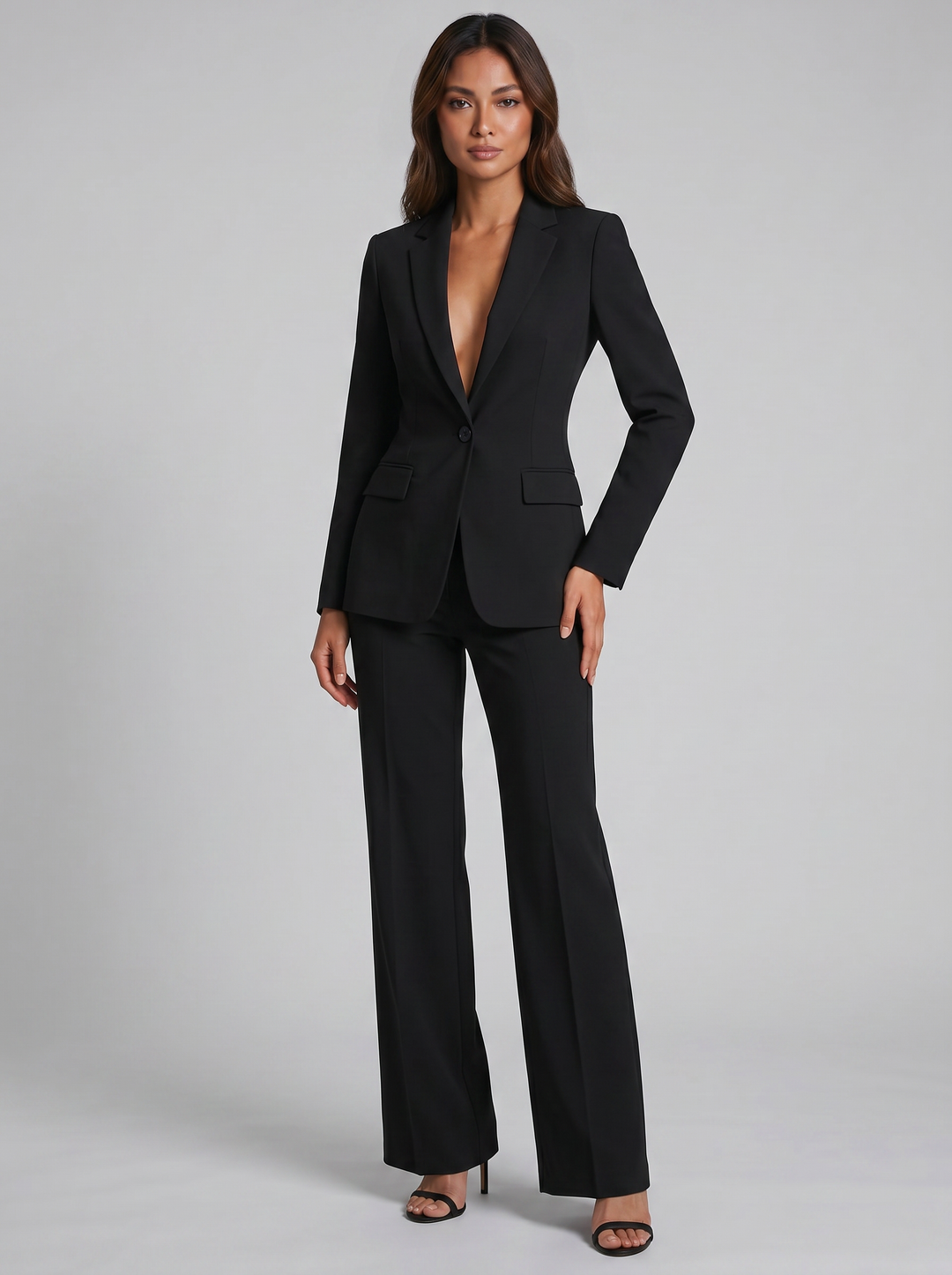 Women's Tailored Blazer & Wide-Leg Trousers Set – Smart Tailored Co-Ord