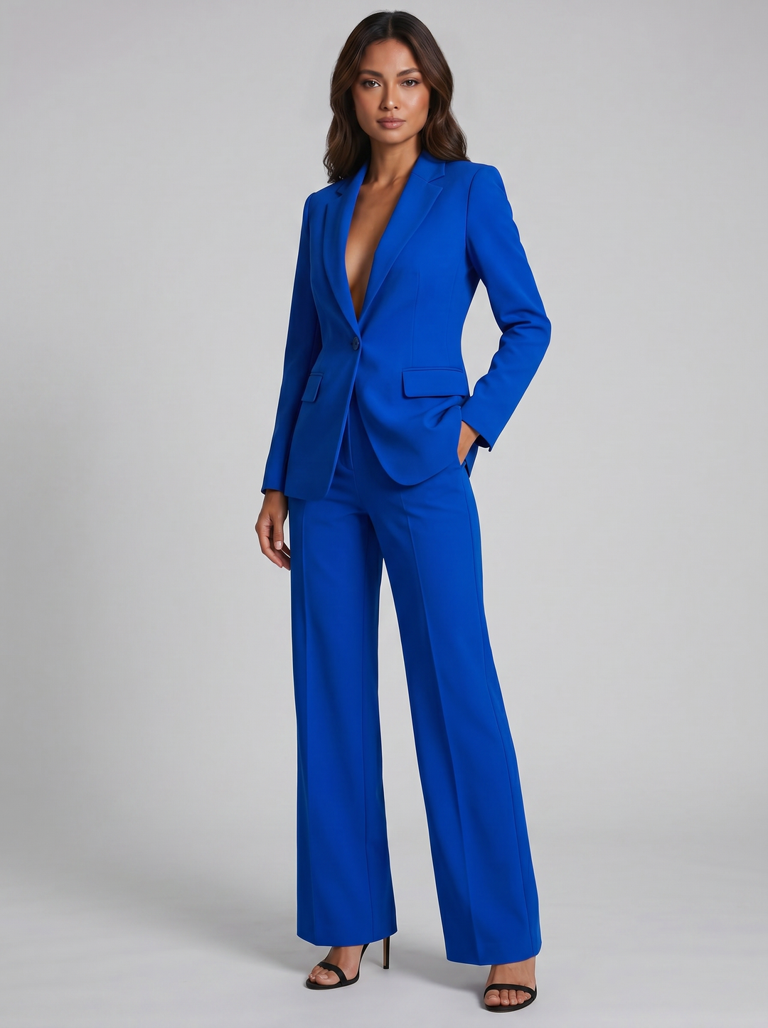 Women's Tailored Blazer & Wide-Leg Trousers Set – Smart Tailored Co-Ord