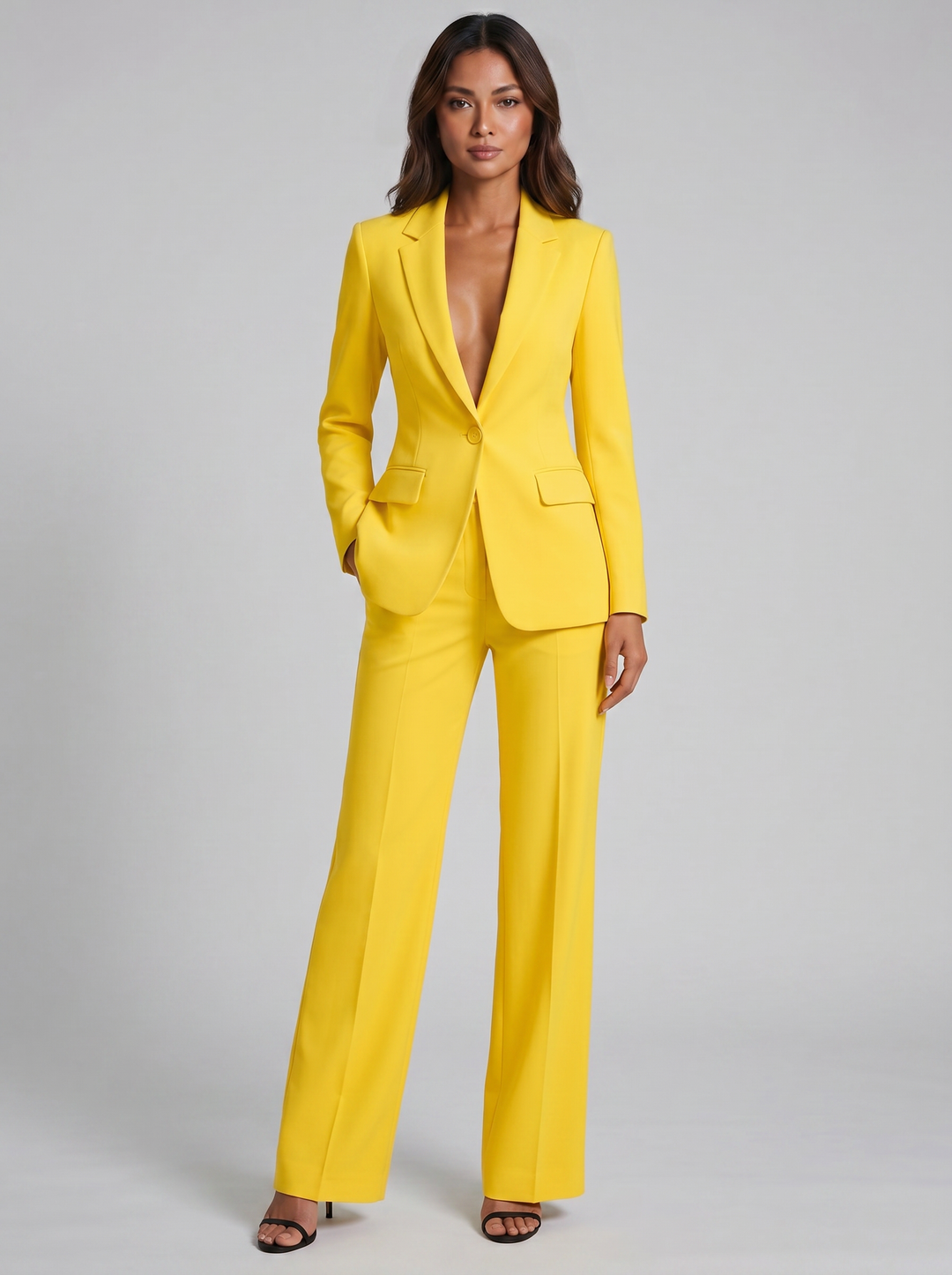Women's Tailored Blazer & Wide-Leg Trousers Set – Smart Tailored Co-Ord