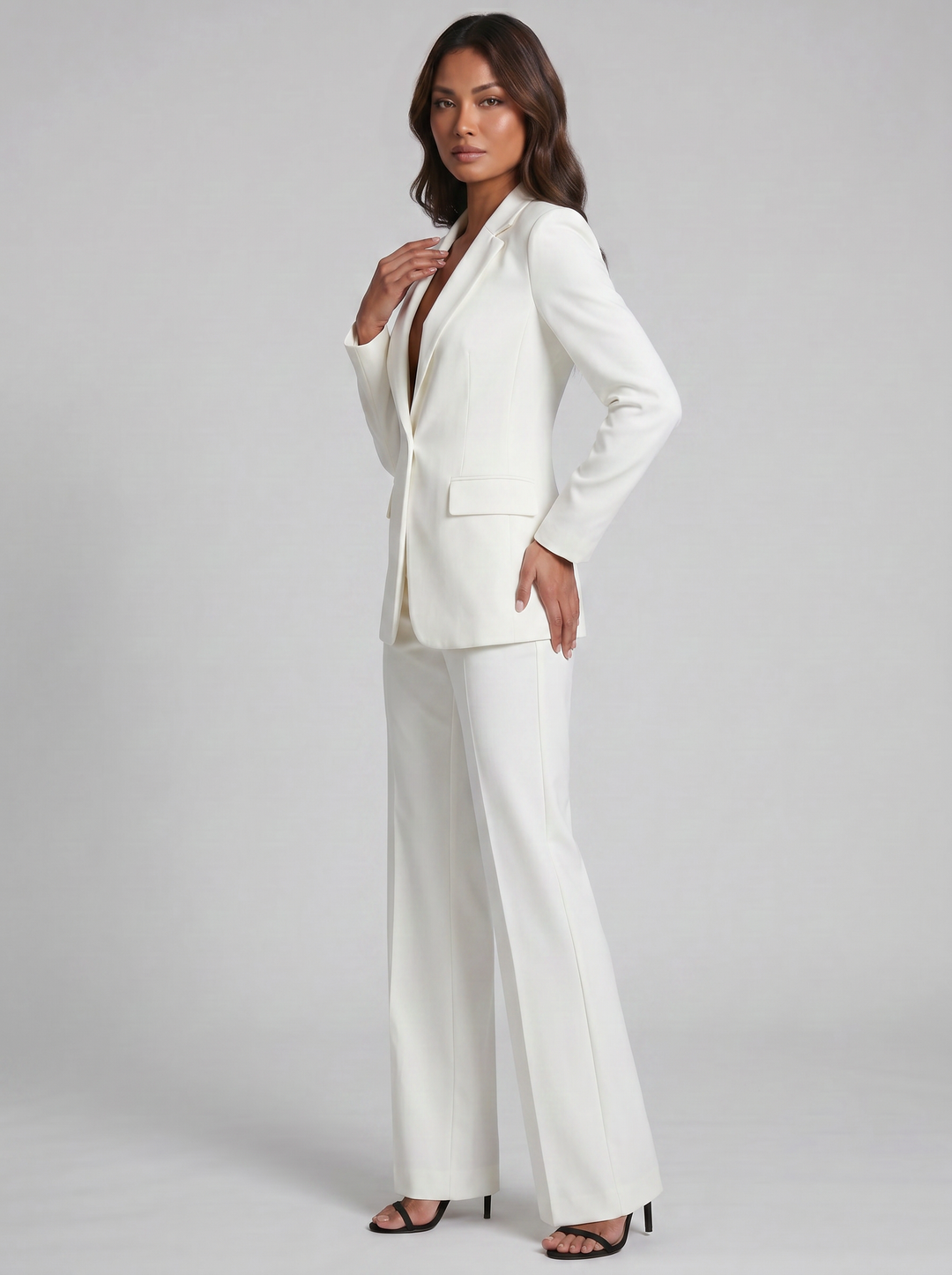 Women's Tailored Blazer & Wide-Leg Trousers Set – Smart Tailored Co-Ord