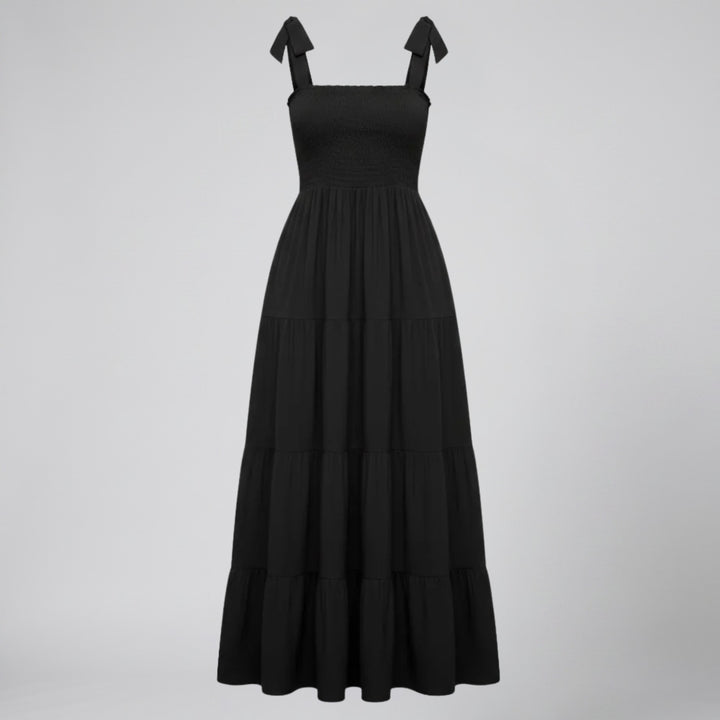 Women's Maxi Dress – Tie-Strap Tiered Summer Style