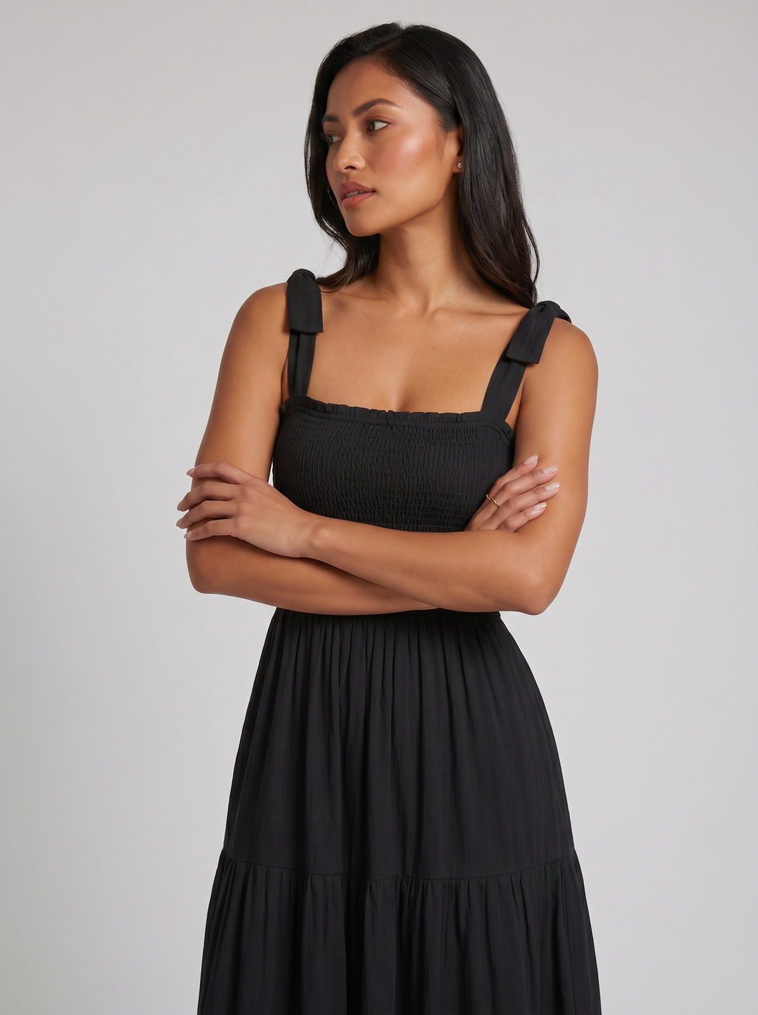 Women's Maxi Dress – Tie-Strap Tiered Summer Style