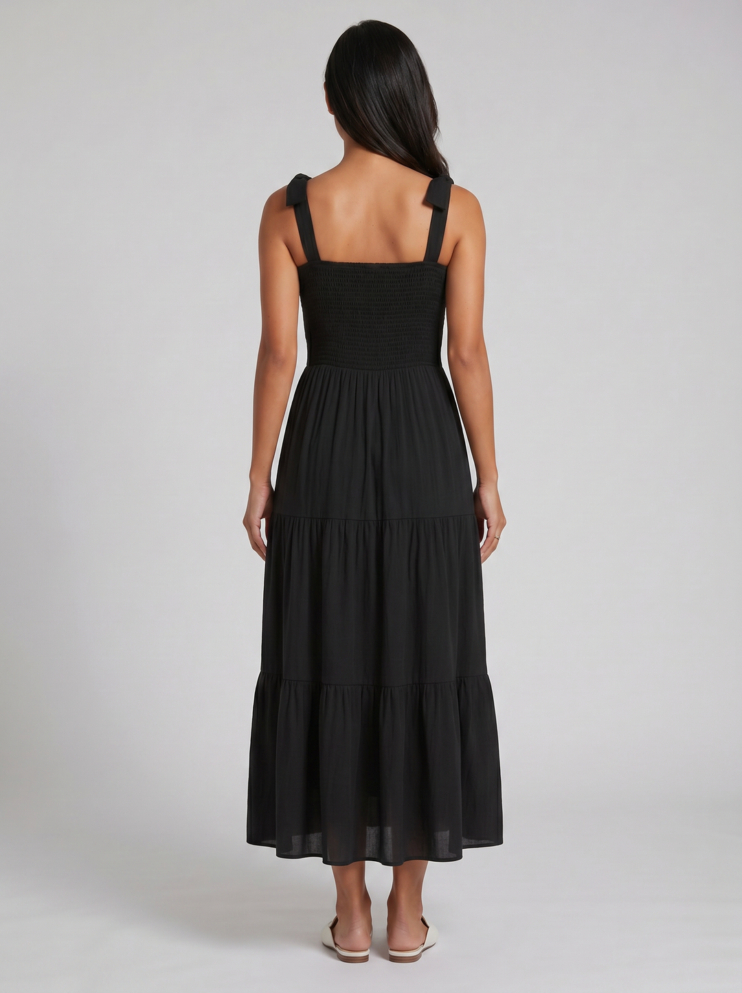 Women's Maxi Dress – Tie-Strap Tiered Summer Style