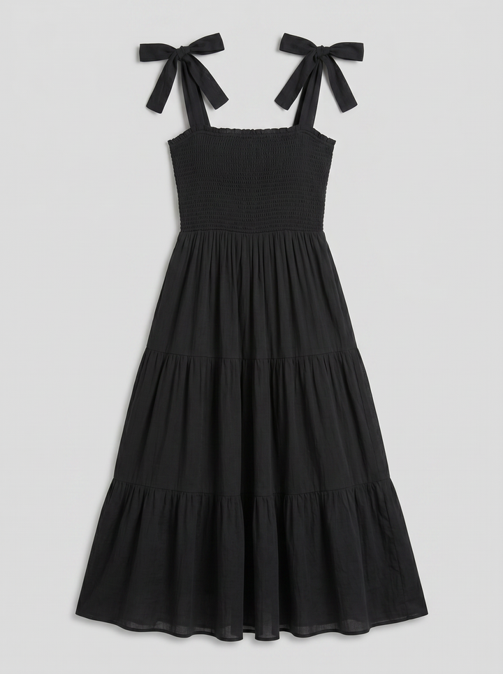 Women's Maxi Dress – Tie-Strap Tiered Summer Style