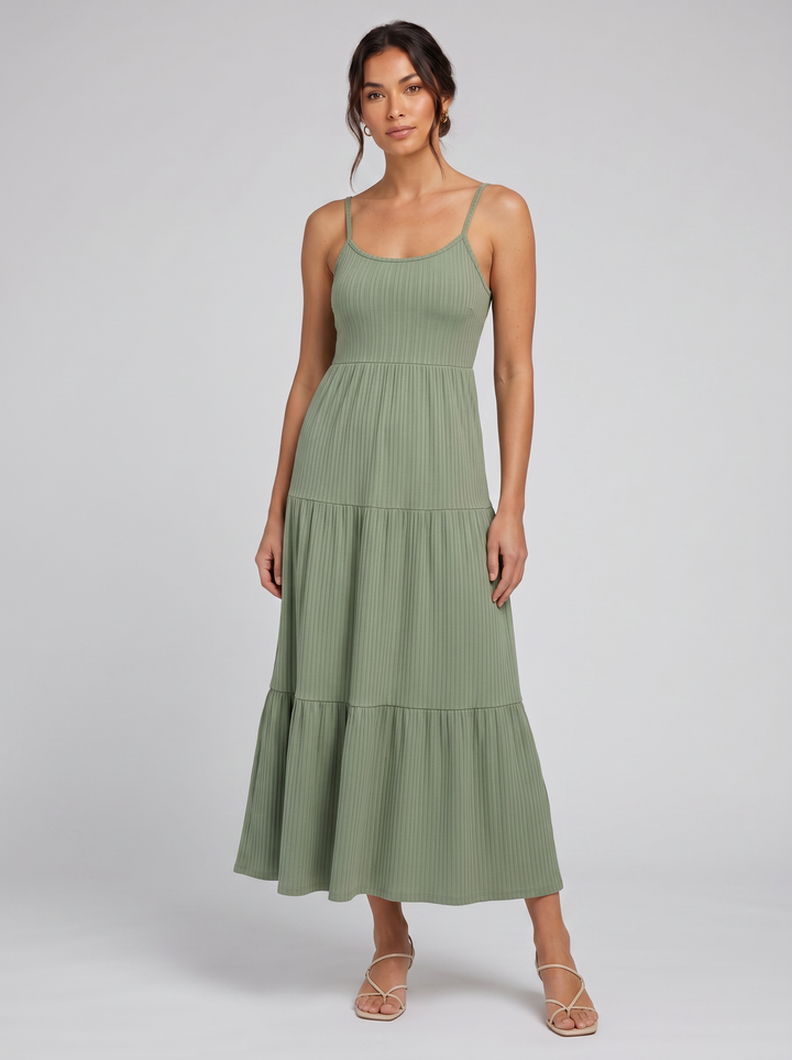 Women's Maxi Dress – Strap Tiered Boho Summer Style