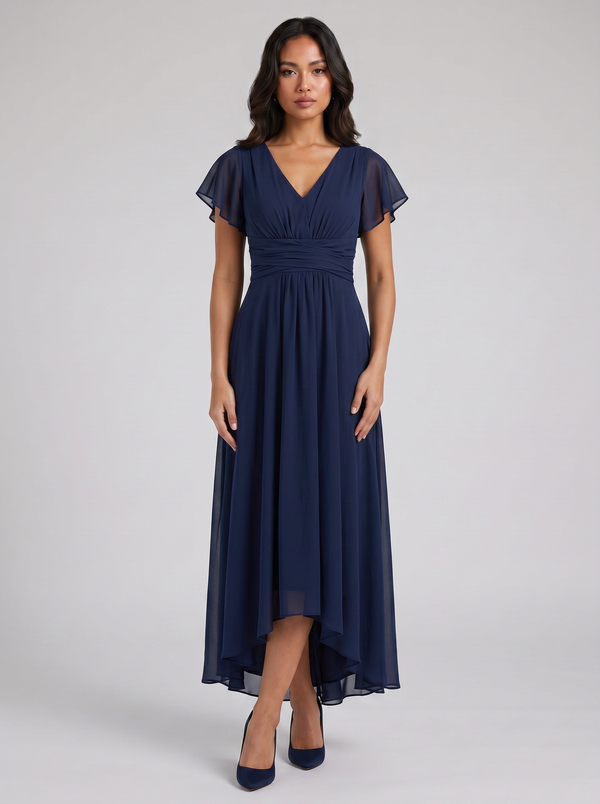 Women's Evening Dress – Chiffon High-Low