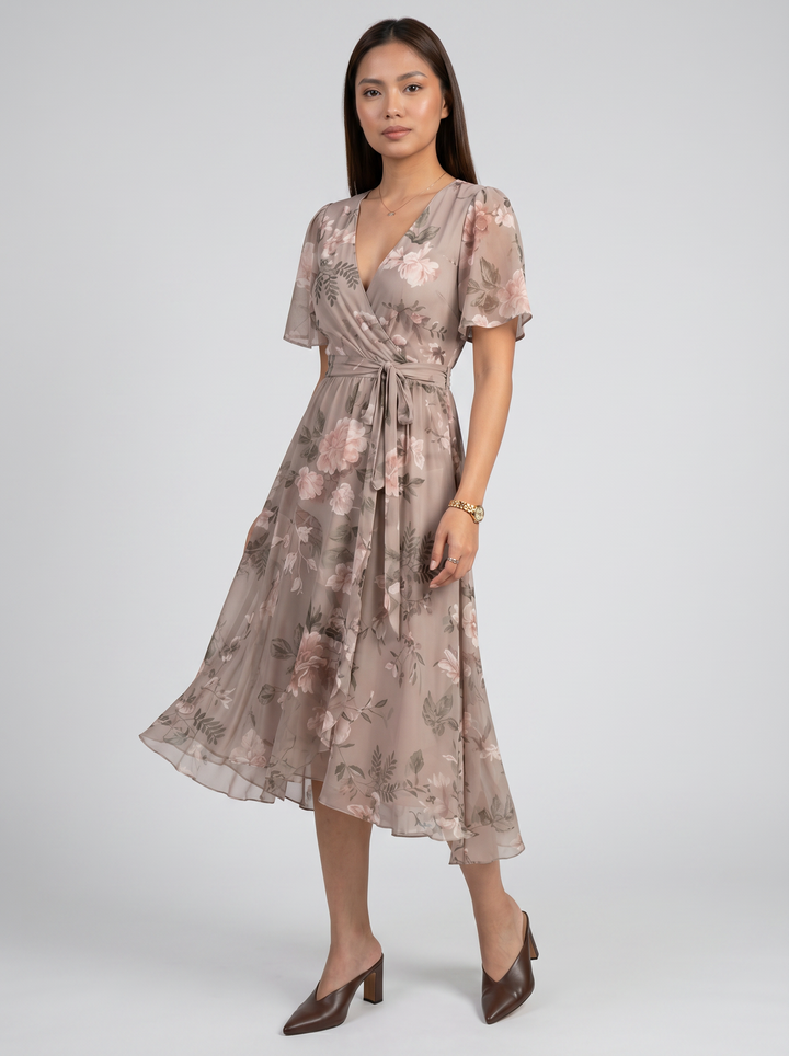 Women's V-Neck Summer Dress – Flowing Silhouette