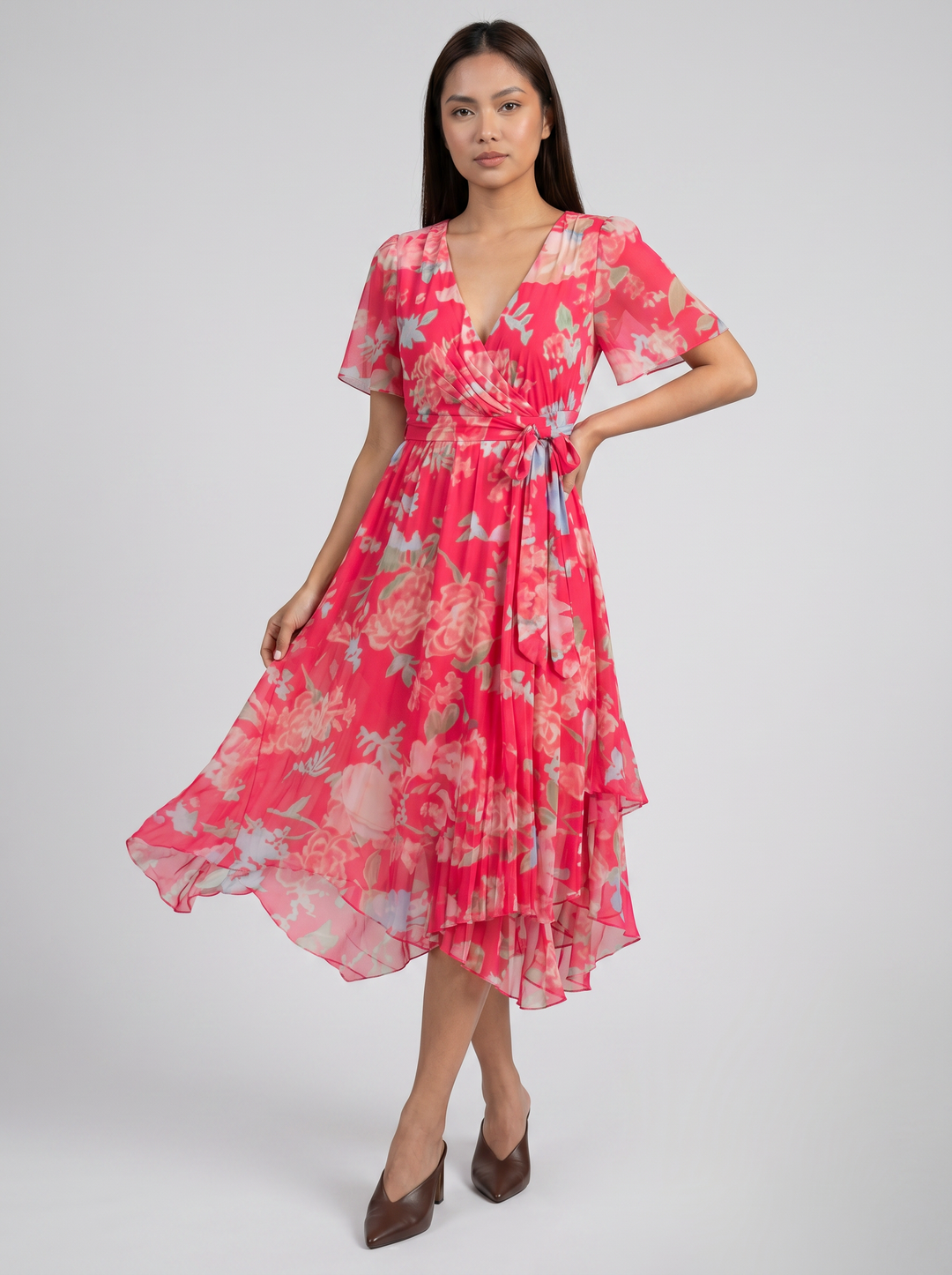 Women's V-Neck Summer Dress – Flowing Silhouette