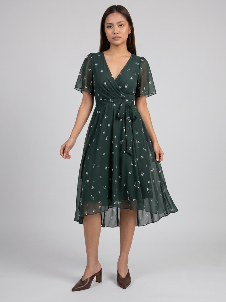 Women's V-Neck Summer Dress – Flowing Silhouette