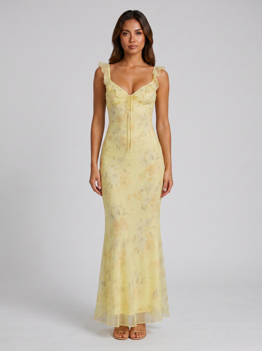 Women's Floral V-Neck Maxi Dress – Floaty Summer Style