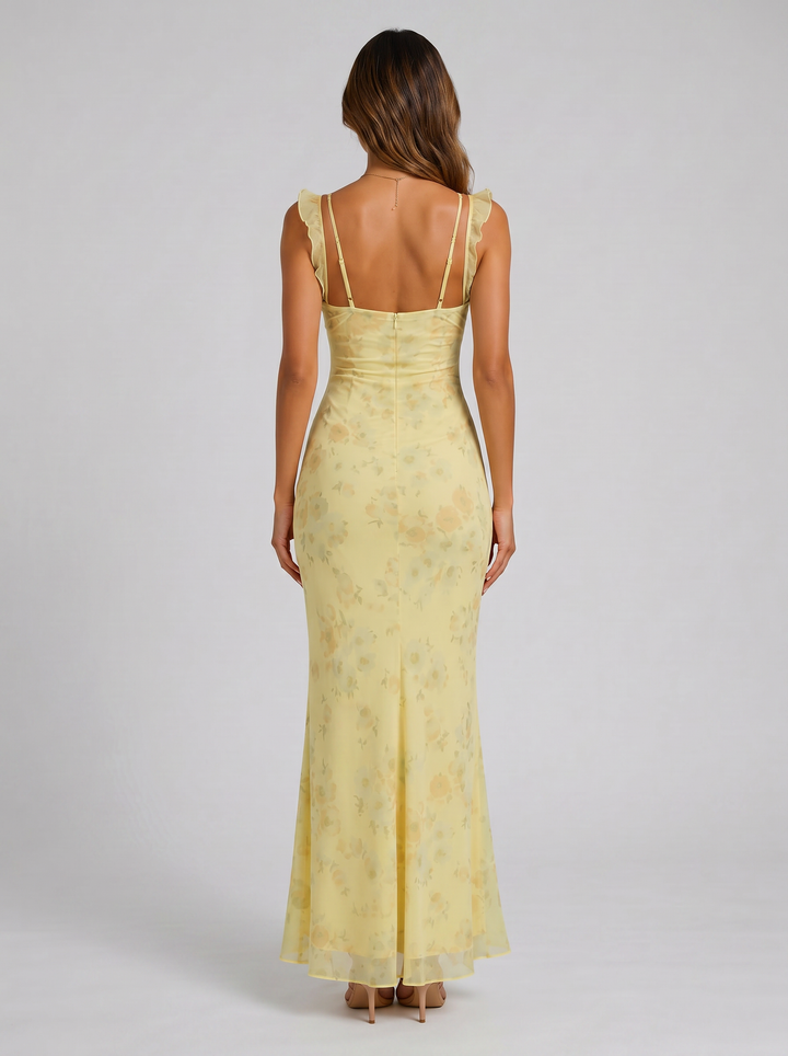 Women's Floral V-Neck Maxi Dress – Floaty Summer Style