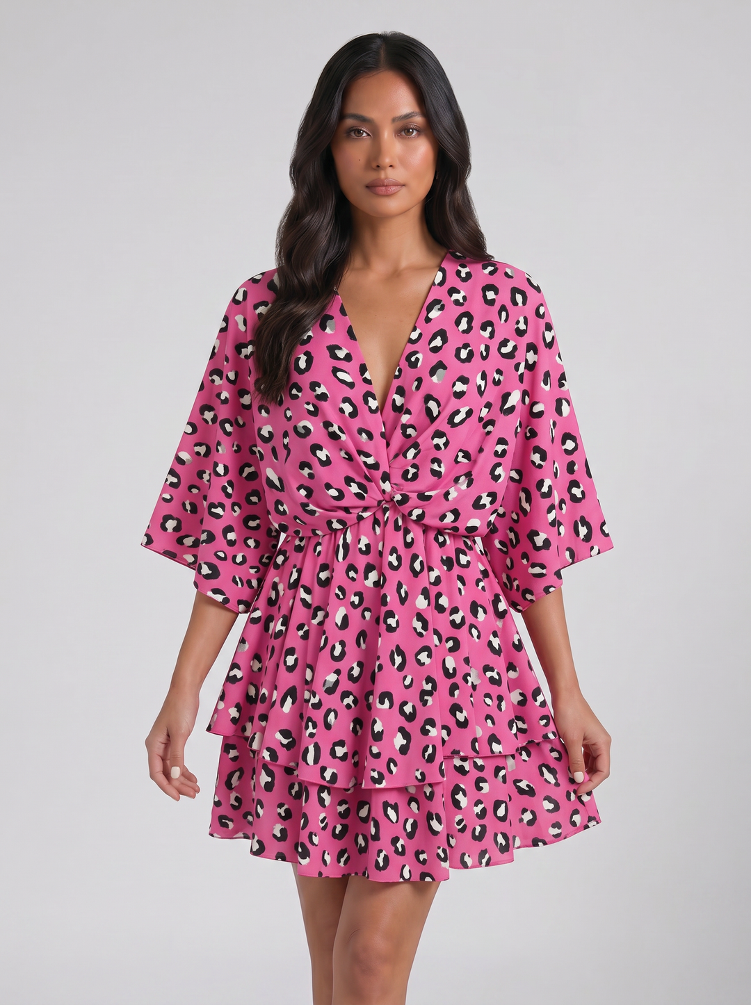 Women's Mini Dress – Floral V-Neck Summer Style