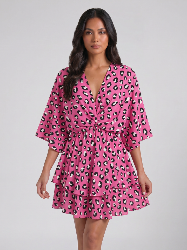 Women's Mini Dress – Floral V-Neck Summer Style