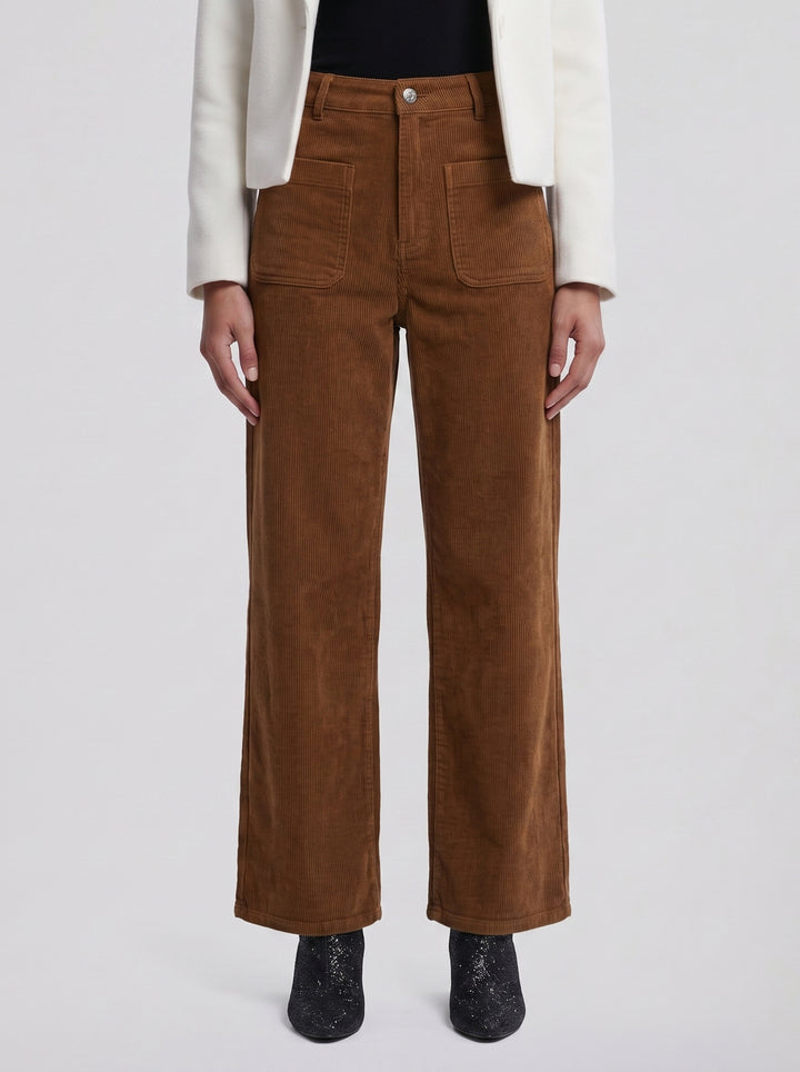 Women's Corduroy Trousers – Wide-Leg High-Waisted Trouser | Celestiella