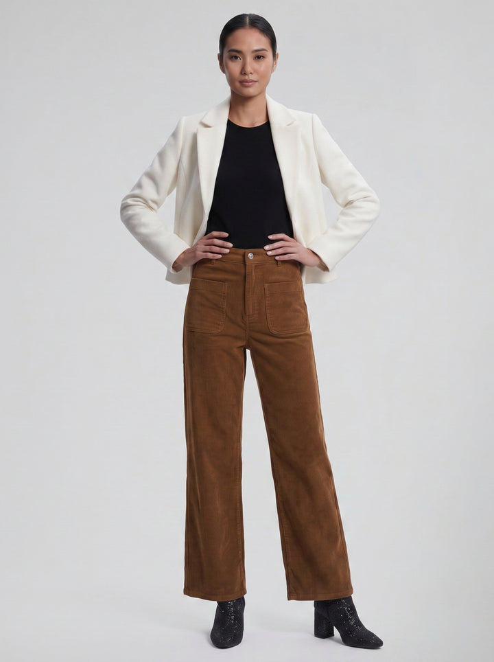 Women's Corduroy Trousers – Wide-Leg High-Waisted Trouser | Celestiella