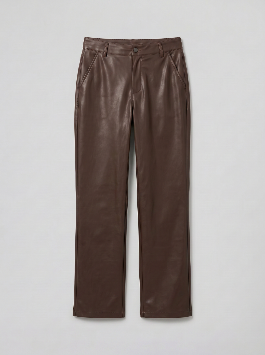 Women's Leather Trousers – Straight-Leg High-Waisted Trouser | Celestiella