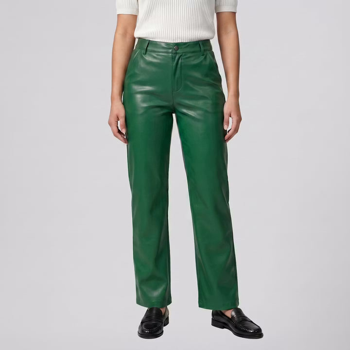 Women’s Straight-Leg Leather Trousers