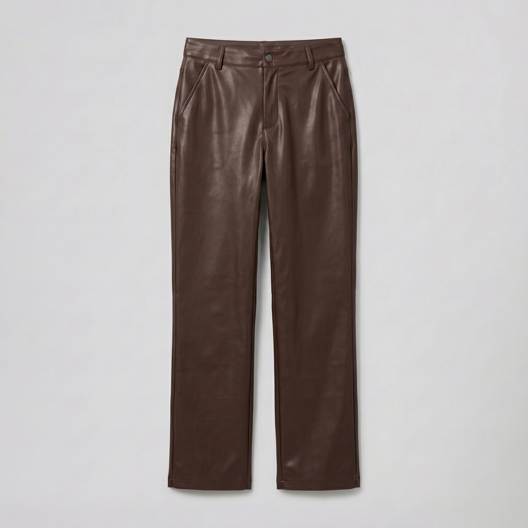 Women’s Straight-Leg Leather Trousers