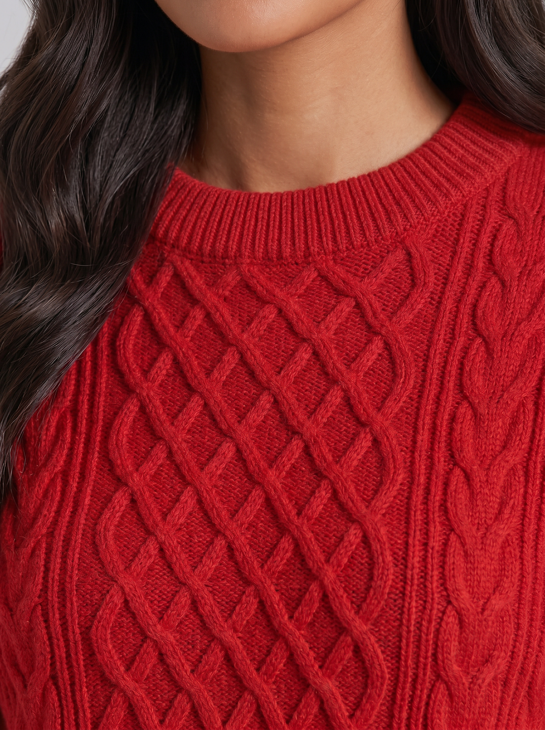 Women's Cardigan – Wool-Blend Cable Knit