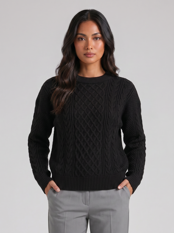 Women's Cardigan – Wool-Blend Cable Knit
