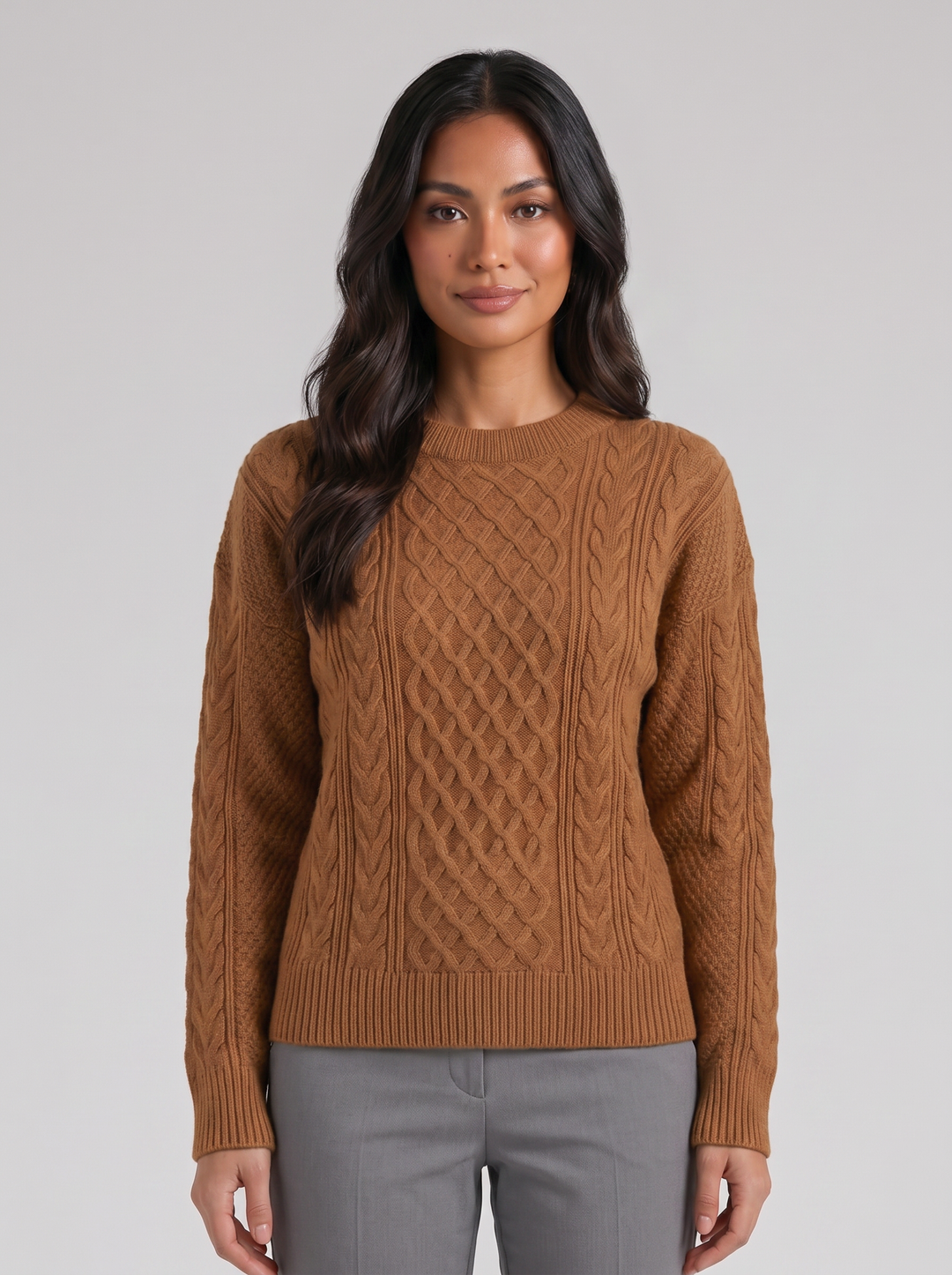 Women's Cardigan – Wool-Blend Cable Knit