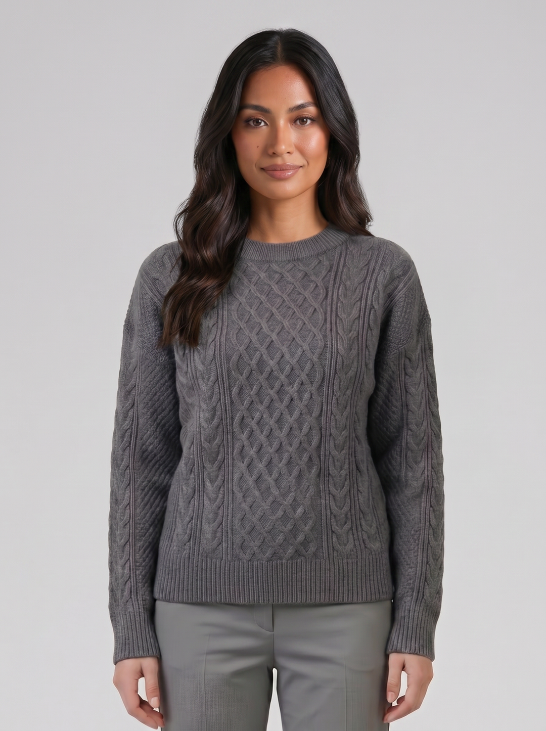 Women's Cardigan – Wool-Blend Cable Knit