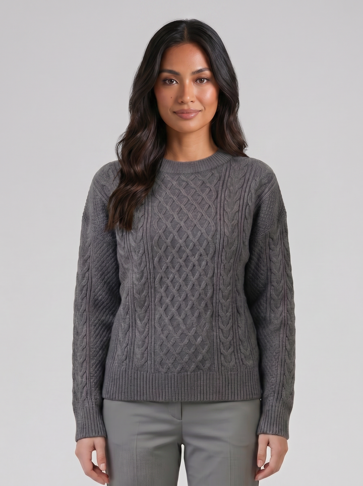 Women's Cardigan – Wool-Blend Cable Knit