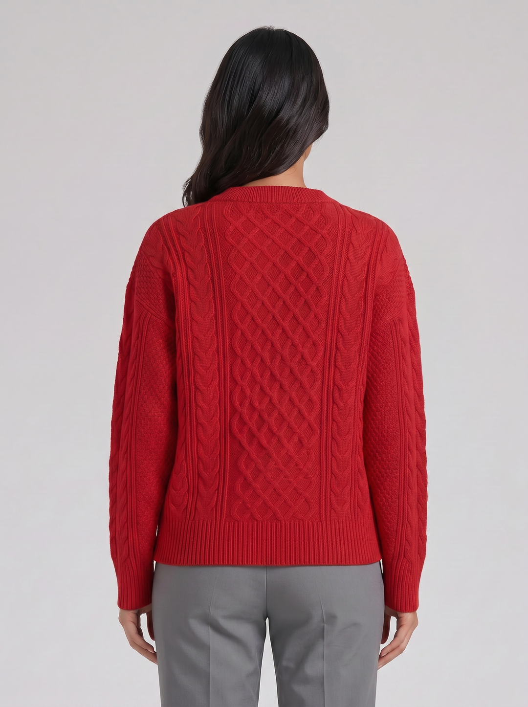 Women's Cardigan – Wool-Blend Cable Knit
