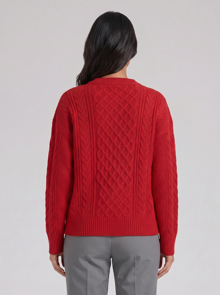 Women's Cardigan – Wool-Blend Cable Knit