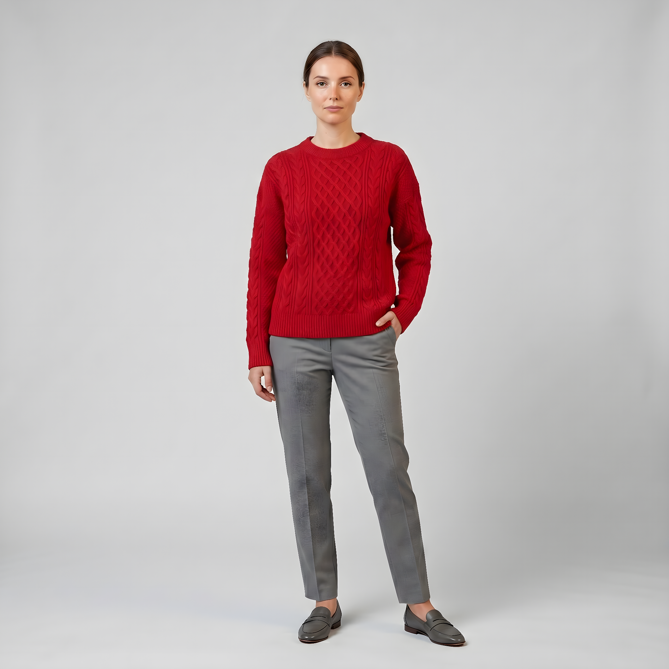 Women’s Wool-Blend Cable Knit Cardigan | Celestiella